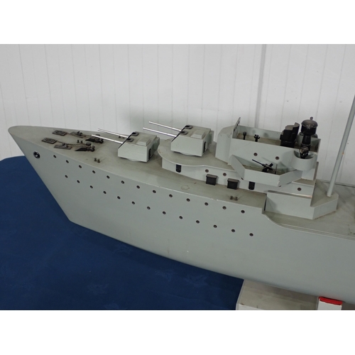 169 - An electric scratch built Model of a Naval Destroyer 4ft L x 1ft 5in H