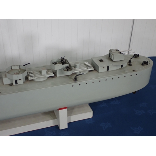 169 - An electric scratch built Model of a Naval Destroyer 4ft L x 1ft 5in H