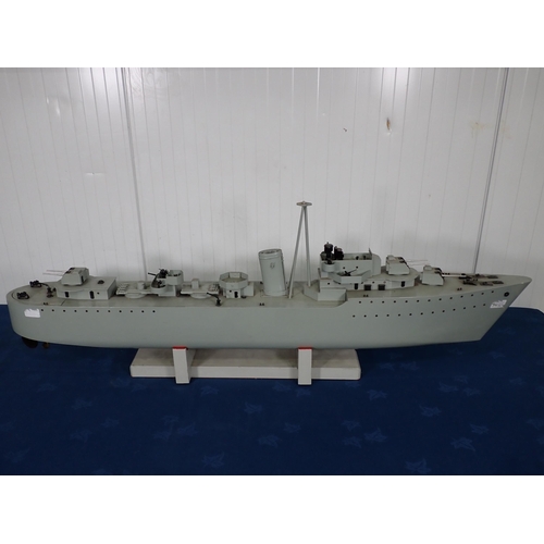 169 - An electric scratch built Model of a Naval Destroyer 4ft L x 1ft 5in H