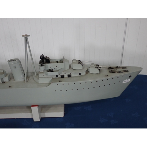 169 - An electric scratch built Model of a Naval Destroyer 4ft L x 1ft 5in H