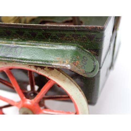 173 - A rare boxed Greppert & Kelch pre-war tinplate clockwork Horse and Cart