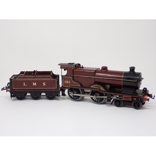 231 - A Hornby 0 gauge No.2 clockwork 4-4-0 Midland Compound Locomotive in L.M.S. maroon livery