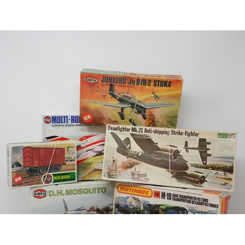 259 - An Airfix 1:72 M.R.C.A. Kit, Frog Beaufighter Mk.21 Kit, Matchbox M-19 Tank Transporter, Airfix Mosq... 