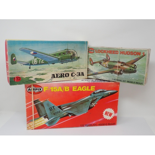 260 - A boxed Airfix 1:72 scale F-15, Northrop P-61, Hudson, Scorpion Tank, Matador & Gun and a Russian Ae... 