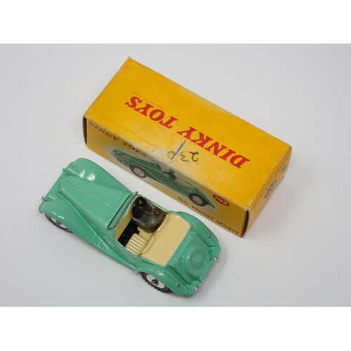 266 - A rare boxed Dinky Toys No.102 green MG Midget with spun hubs