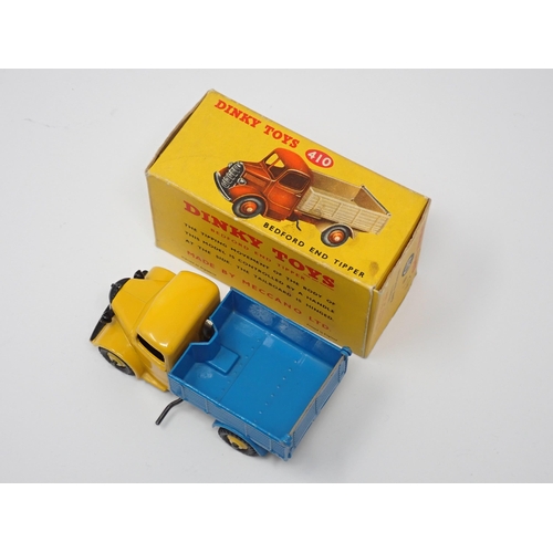 292 - A boxed Dinky Toys No.410 blue and yellow Bedford Tipper Lorry