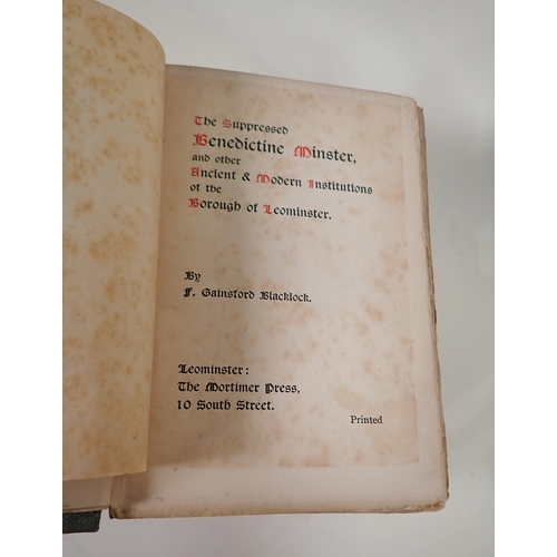 3 - F Gainsford Blacklock, The Suppressed Benedictine Minster and other Ancient and Modern Institutions ... 