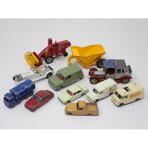 301 - A box of play worn diecast Models including Corgi Chipperfields Circus, Corporal Erector Vehicle, Ja... 