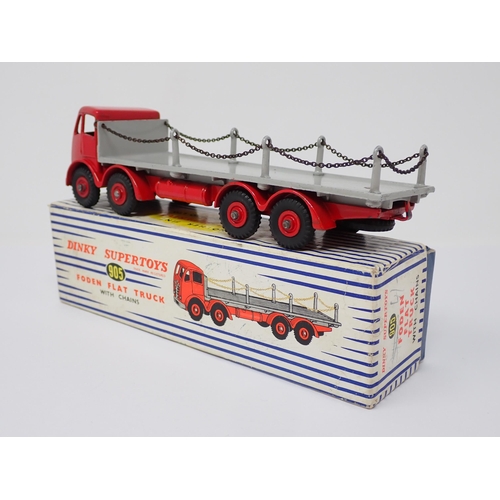 314 - A boxed Dinky Supertoys No.905 red and grey Foden chain Flat Truck