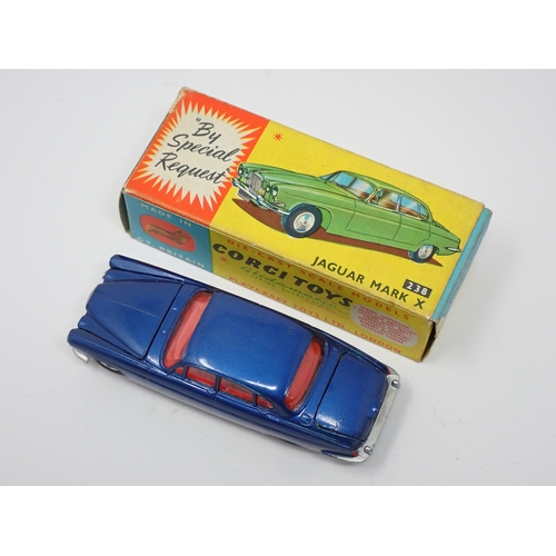 333 - A boxed Corgi Toys No.238 metallic blue Jaguar Mk.10