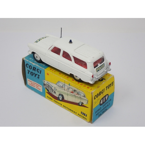 335 - A boxed Corgi Toys No.419 Ford Zephyr Motorway Patrol