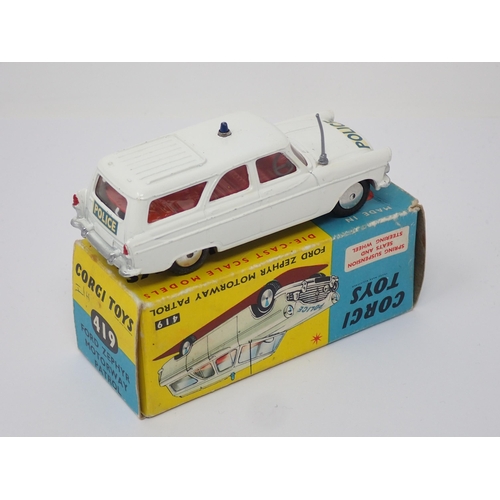 335 - A boxed Corgi Toys No.419 Ford Zephyr Motorway Patrol