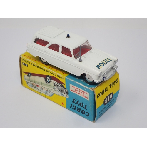 335 - A boxed Corgi Toys No.419 Ford Zephyr Motorway Patrol