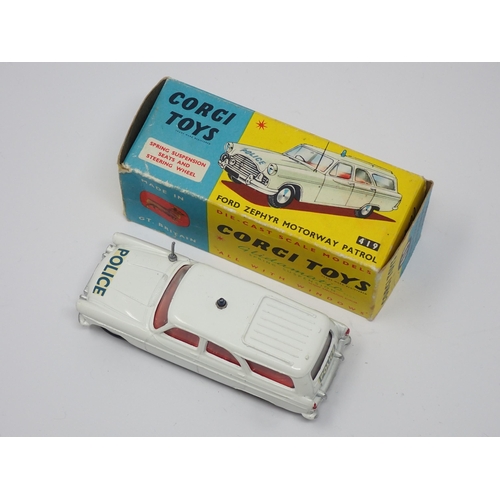 335 - A boxed Corgi Toys No.419 Ford Zephyr Motorway Patrol