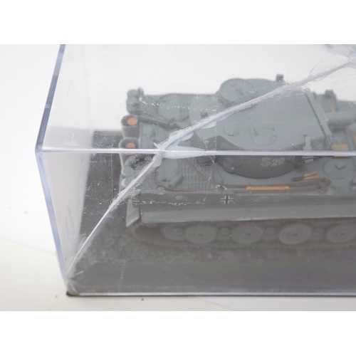 338 - Four boxed diecast Models of WWII Tanks in perspex cases, a boxed Dinky Toys No.451 Johnston Road Sw... 