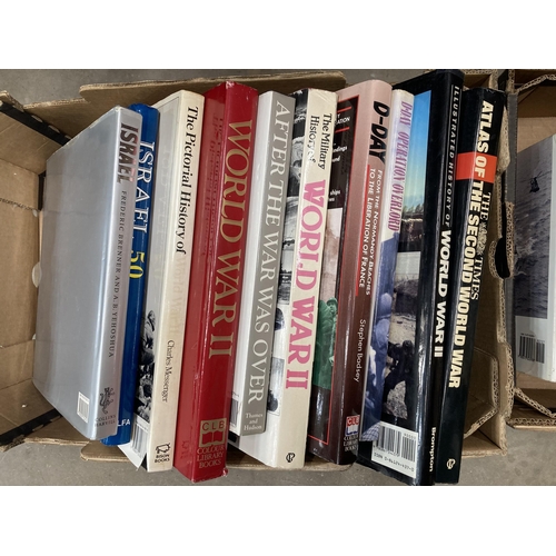 352 - Two boxes of military Books in D-Day, SAS and Peninsula War interest