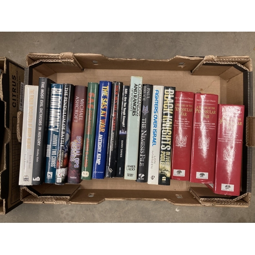 352 - Two boxes of military Books in D-Day, SAS and Peninsula War interest