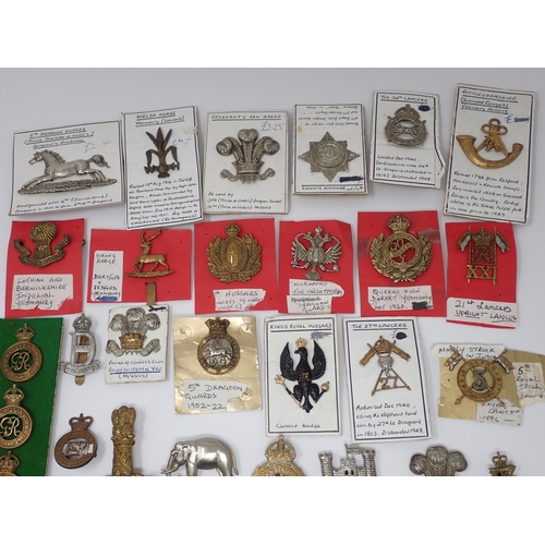 364 - Approximately 60 British Army Cap and Arm Badges (some possibly restrikes)