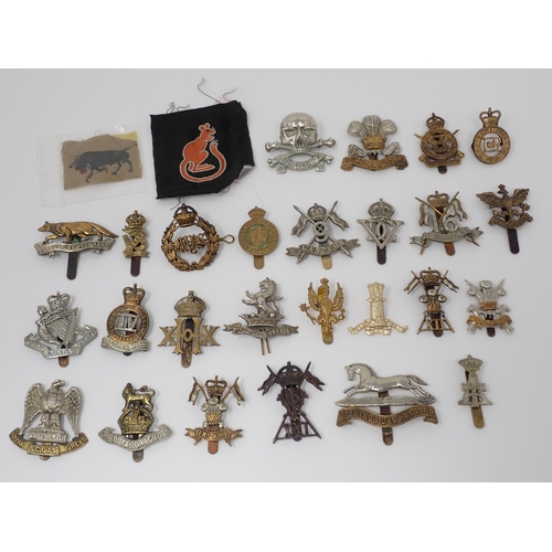 364 - Approximately 60 British Army Cap and Arm Badges (some possibly restrikes)