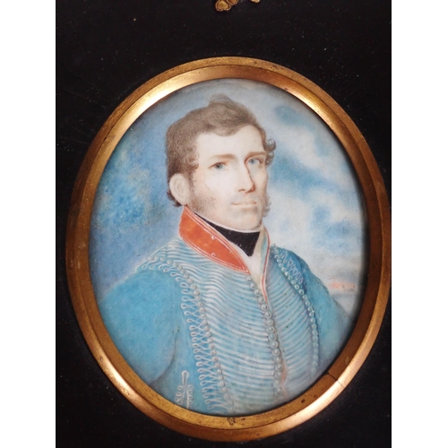 395 - Two 19th Century Portrait Miniatures on ivory or bone depicting Stedman (Jenkins Family) Gentlemen i... 