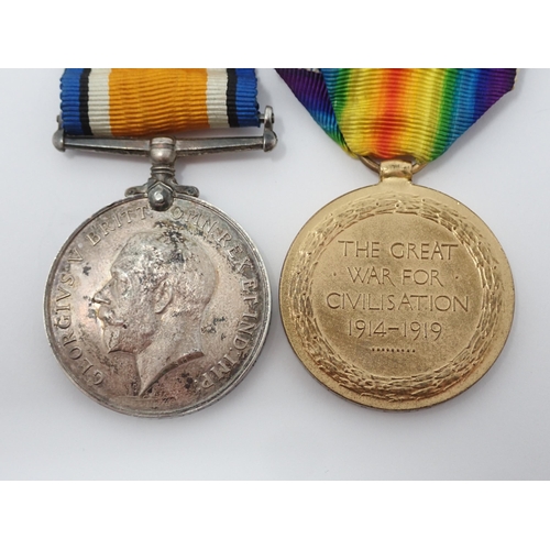 403 - WW1 Medal Pair: to P O. 2628-S- Pte. A.V.C. Lee R.M.L.I., and another WW1 Medal Pair to 113790 Pte. ... 