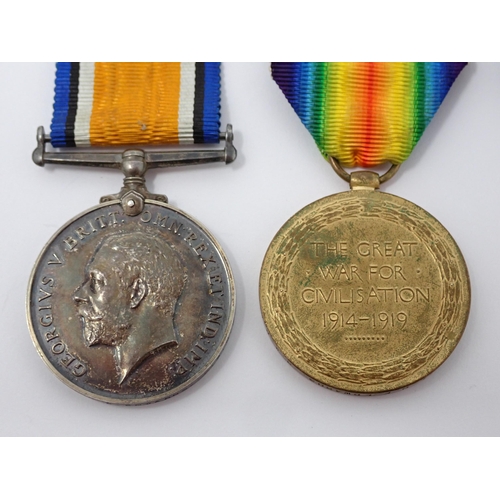 403 - WW1 Medal Pair: to P O. 2628-S- Pte. A.V.C. Lee R.M.L.I., and another WW1 Medal Pair to 113790 Pte. ... 