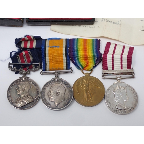 411 - Family Medal Group comprising; Military Medal and WWI Pair to 21742 Sjt. W. Bonewell 7th Battalion E... 