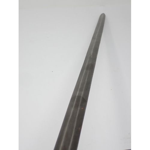 419 - A reproduction Sword in the late Medieval style with brass hilt and leather grip 3ft 7in L