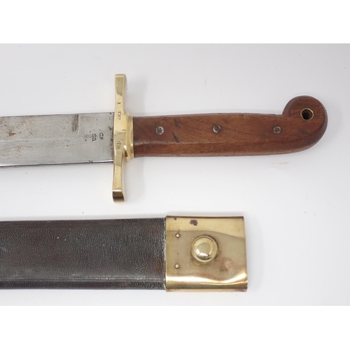 424 - A U.S. military Sheath knife, another Sheath Knife with D-shaped guard, a Fairburn-Sykes style Knife... 