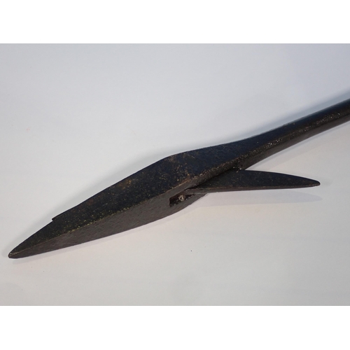 454 - A 19th or early 20th Century iron Whaling Harpoon Head with hinged barb 2ft 1in L