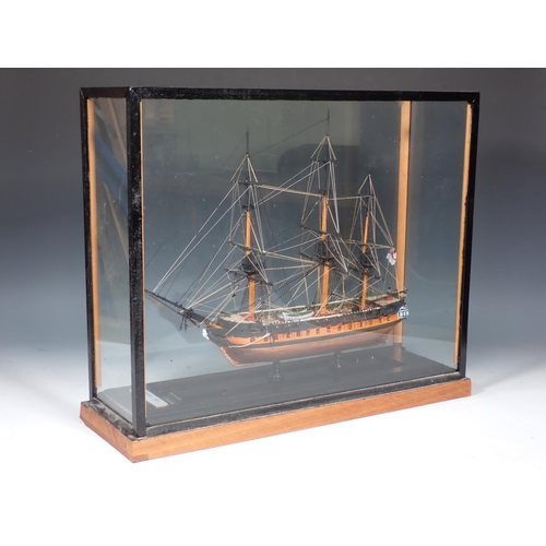 459 - Two Models of Ships in glazed Cases, Frigate 'Lively' 1804, 21in x 16in and 'Saturn' 1813, 21in x 18... 