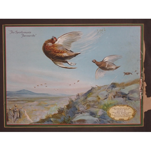 477 - A Famous Grouse Whisky 'The Sportsman's Favourite' 1930's Show Card 1ft 7in W x 1ft 3in H