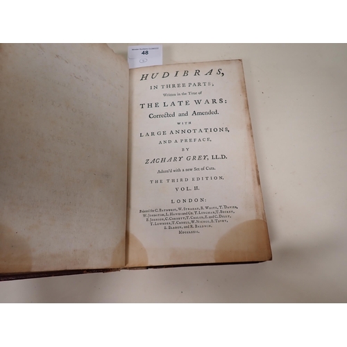 48 - Hudibras written by Samuel Butler, corrected and amended by Zachary Gray, adorned with new set of cu... 