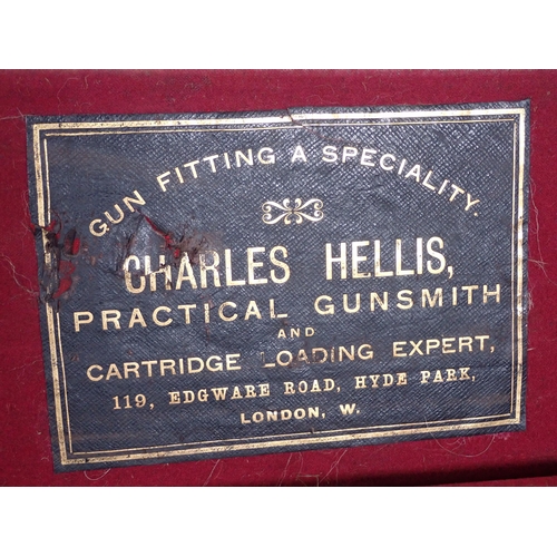 488 - A leather fitted Gun Case by Charles Hellis A/F 2ft 6 1/2in W x 8 1/2in D