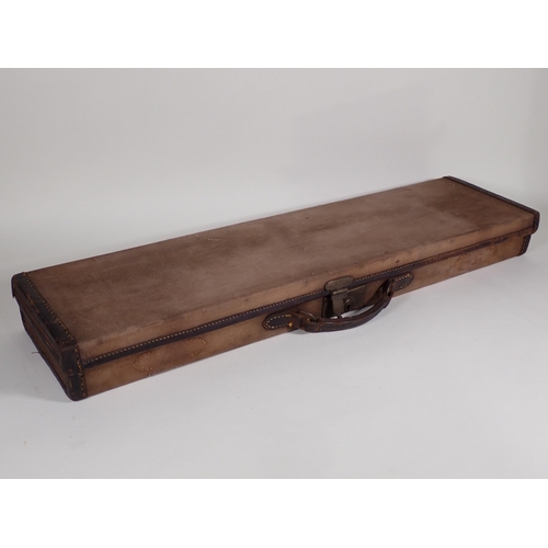 489 - A canvas fitted Gun Case for J. Beesley made for Hinton of Taunton 1944, blocked for 30in barrels, l... 