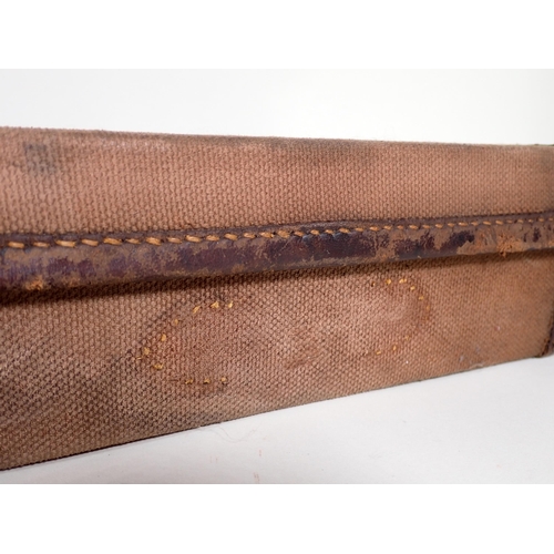 489 - A canvas fitted Gun Case for J. Beesley made for Hinton of Taunton 1944, blocked for 30in barrels, l... 