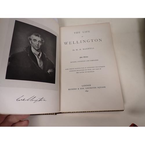 49 - Two leather bound volumes by Ramage, Binder, being Robert Southey, Life of Nelson, illus. Westall, p... 