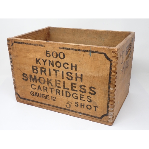 496 - A wooden Kynoch Cartridge Crate 14in W x 9in H