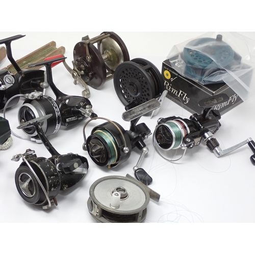 516 - A Mitchell 300 Fixed Spool Reel, a Mitchell 300a Fixed Spool Reel, Mitchell 304 Reel, a BFR Superfly... 