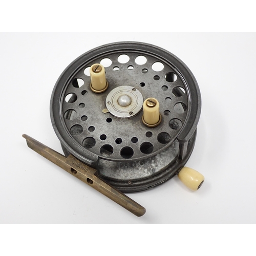 529 - A Hardy Bros. 'Silex' No.2 3 3/4in Reel made by Arthur Wall, factory 1/4 rim cut out