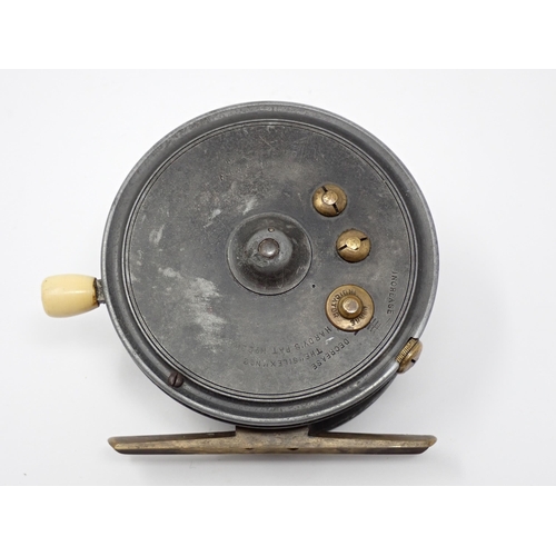 529 - A Hardy Bros. 'Silex' No.2 3 3/4in Reel made by Arthur Wall, factory 1/4 rim cut out