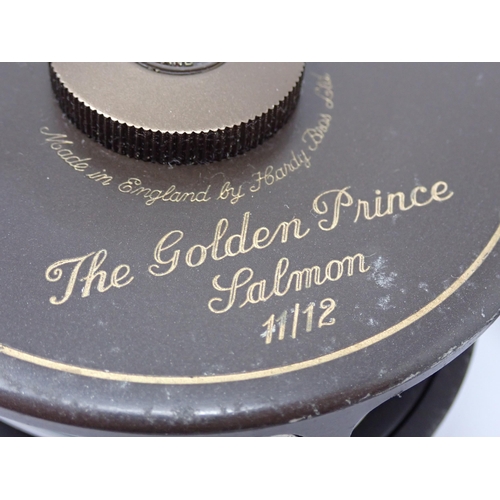 533 - A Hardy Bros. mahogany Presentation Case containing two 1st Edition Golden Prince Presentation Reels... 