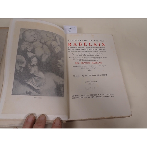 54 - RABELAIS Francis, The Works of, illustrated by W. Heath Robinson, translated into English from the F... 