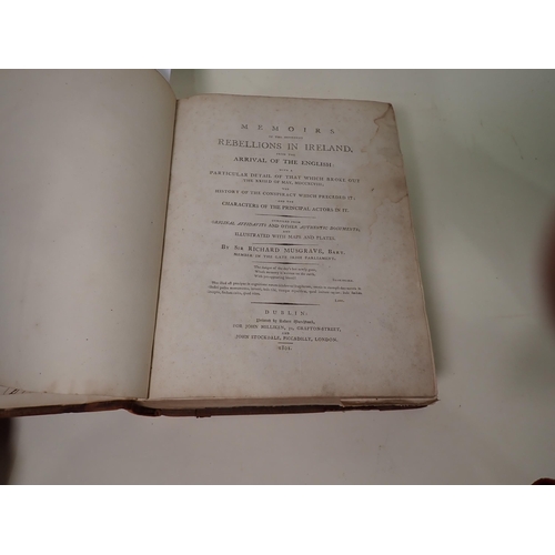 58 - MUSGRAVE Sir Richard, Memoirs of the different Rebellions in Ireland from arrival of the English, il... 