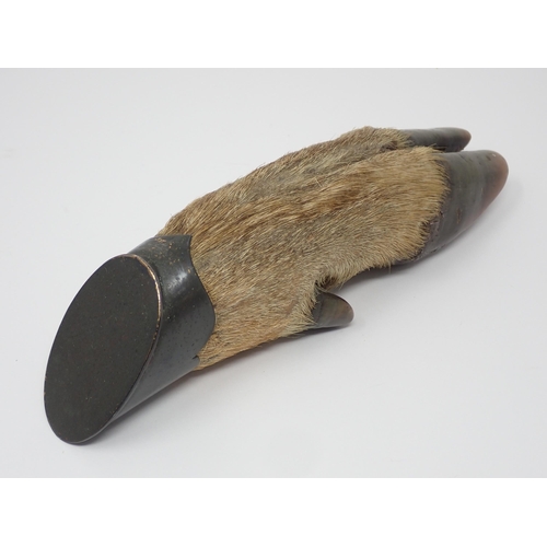 590 - A taxidermy Reed Deer Hoof Trophy Mount in the manner of Rowland Ward, engraved 'Devon & Somerset St... 