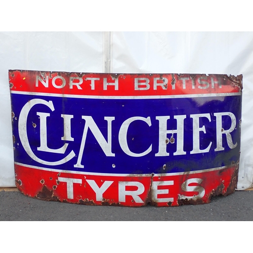 630 - A Clincher Tyres North British enamel Sign 7ft 10in L x 4ft H