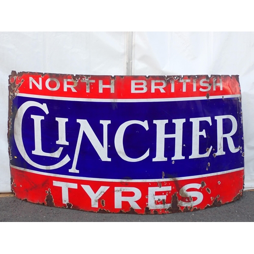 631 - A Clincher Tyres North British enamel Sign 7ft 10in L x 4ft H