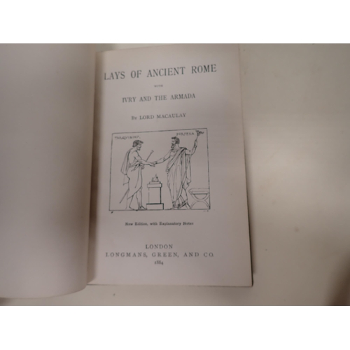 68 - The Works of Alfred Lord Tennyson, pub. MacMillan, London, full calf, school prize, Macaulay Lord, L... 