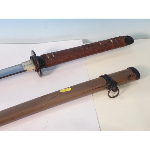 431 - A WWII Officer's Katana by Kanemitsu, star stamped tang and dated 1944