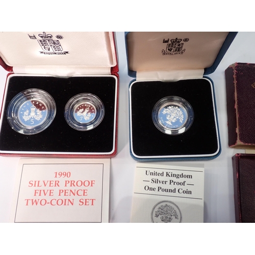 144 - QEII 1976 Maundy Set 1D-4D (the 1976 Maundy Service was held at Hereford Cathedral), a boxed 1951 Cr... 